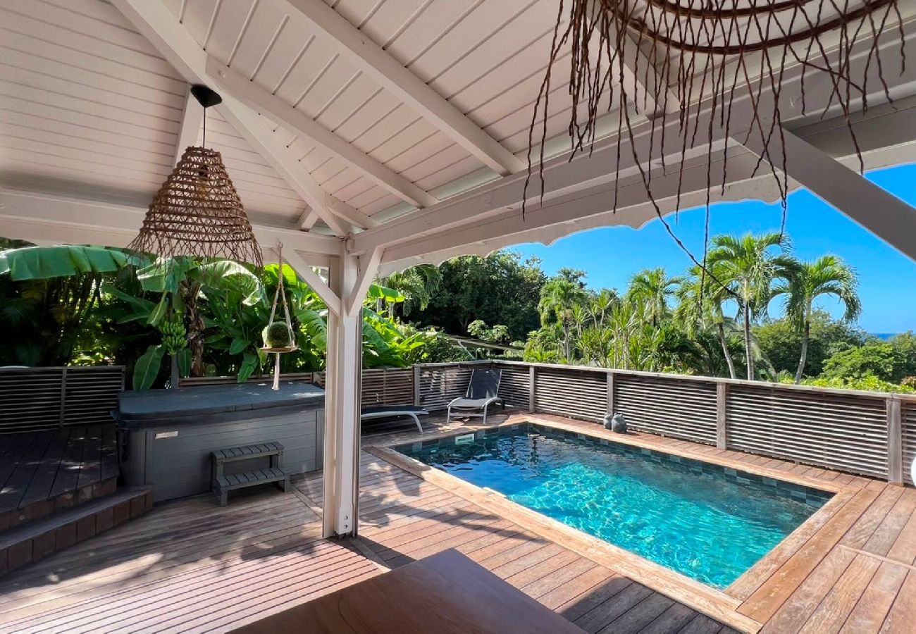 Villa in Deshaies - Villa à Deshaies G128B 3 chambres piscine vue mer